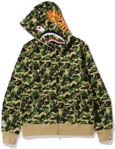 Mikina BAPE Camo Shark Full Zip Hoodie Zelené | 001ZPI201002M-GRN, 1