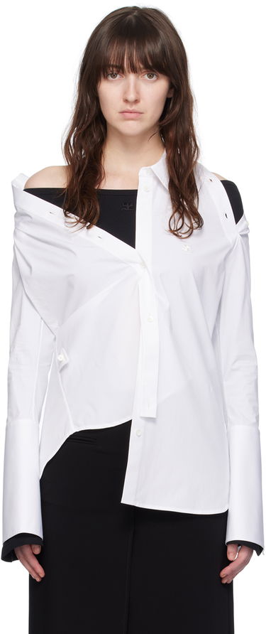 Košeľa Courrèges Modular Off Shoulder Shirt Biela | 224CCH056CO0121, 0
