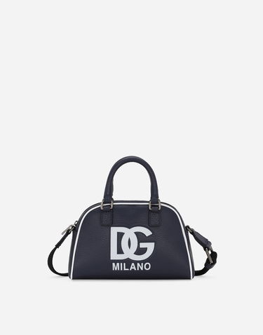 Kabelka Dolce & Gabbana Dolce & Gabbana Tumbled Calfskin Bowling Bag with DG Logo Navy | EB0250AI21880650, 0