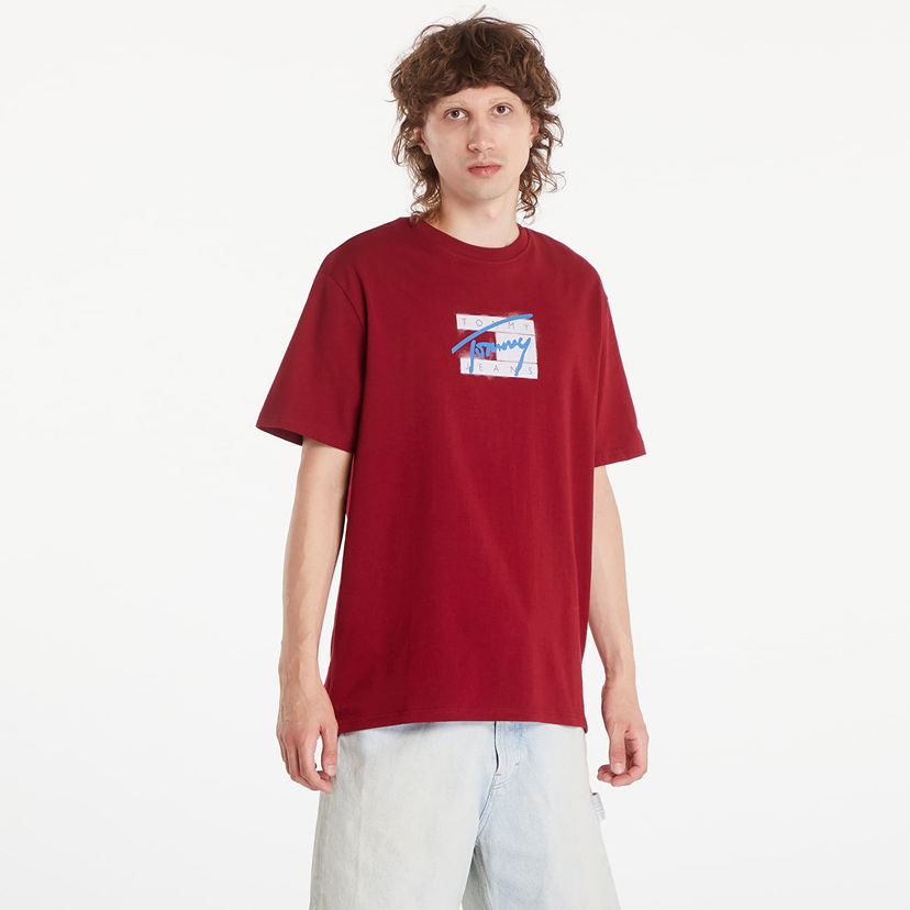 Tričko Tommy Hilfiger Regular Street Flag Tee Red Carpet Červená | DM0DM18528 XKG