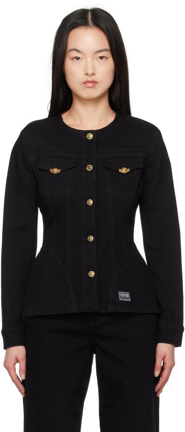 Bunda Versace Versace Jeans Couture Fitted Denim Jacket Čierna | E78HAS457_EDW040L54, 0