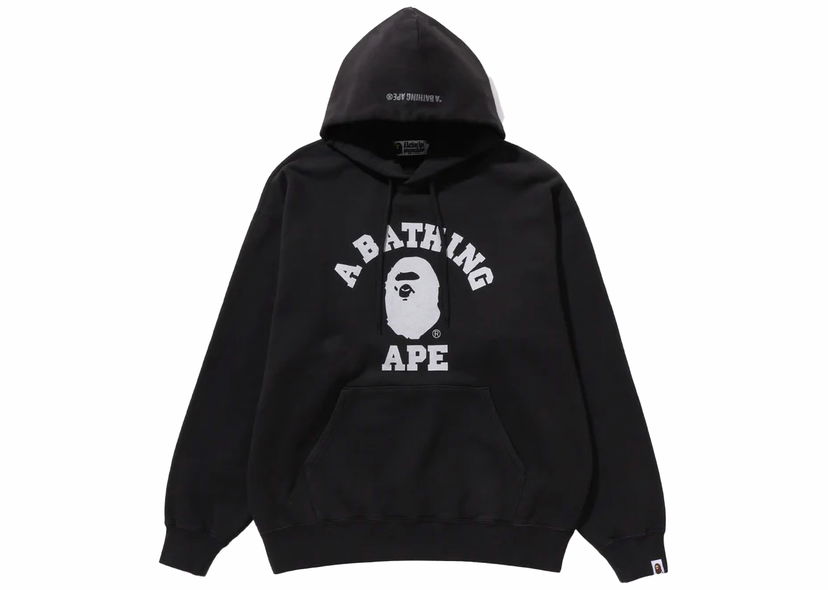 Mikina BAPE BAPE College Overdye Pullover Hoodie Black Čierna | 1J70-114-010