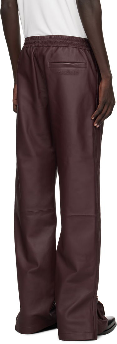 Nohavice Acne Studios Acne Studios Regular Fit Leather Pants Vínová | BK0695-, 2