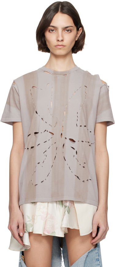 Tričko Collina Strada Collina Strada Remnant Flower Cutout T-Shirt Šedá | XX3079, 0
