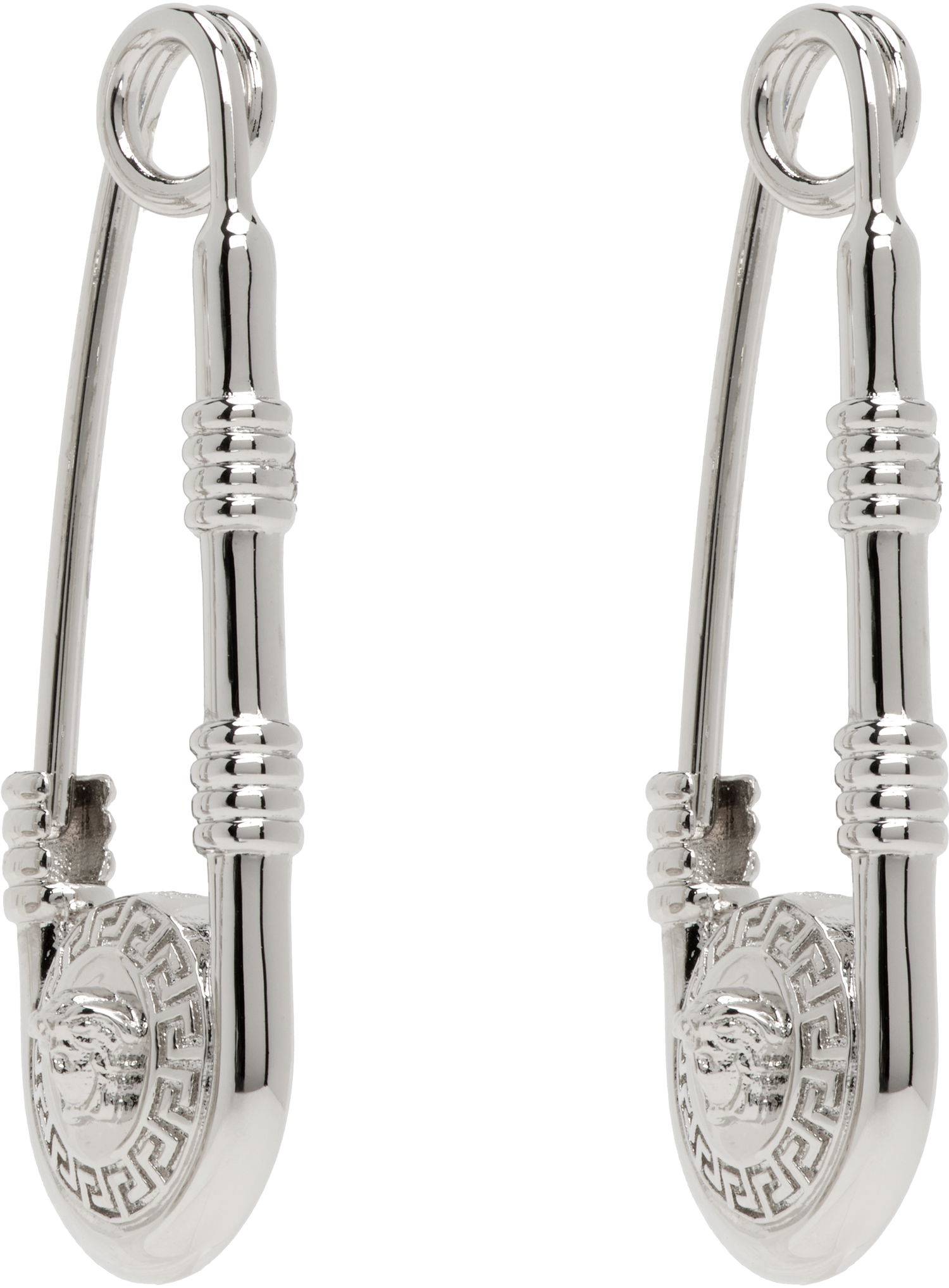 Náušnice Versace Safety Pin Earrings Béžová | 1004827_1A00620, 1