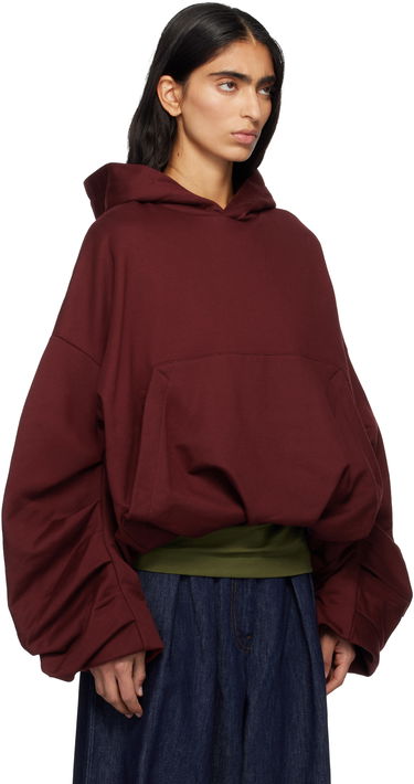 Mikina Dries Van Noten Dries Van Noten Draped Hoodie Vínová | 252-011128-2611, 1