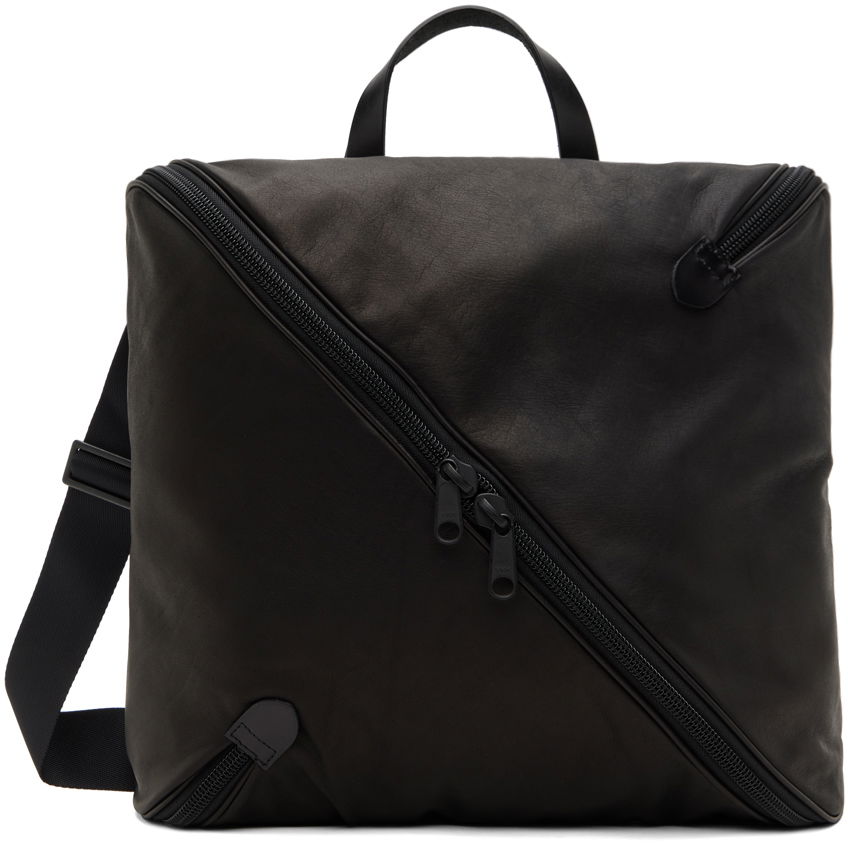 Taška cez rameno Yohji Yamamoto Yohji Yamamoto S Fastener Leather Bag Čierna | HZ-I04-773, 0