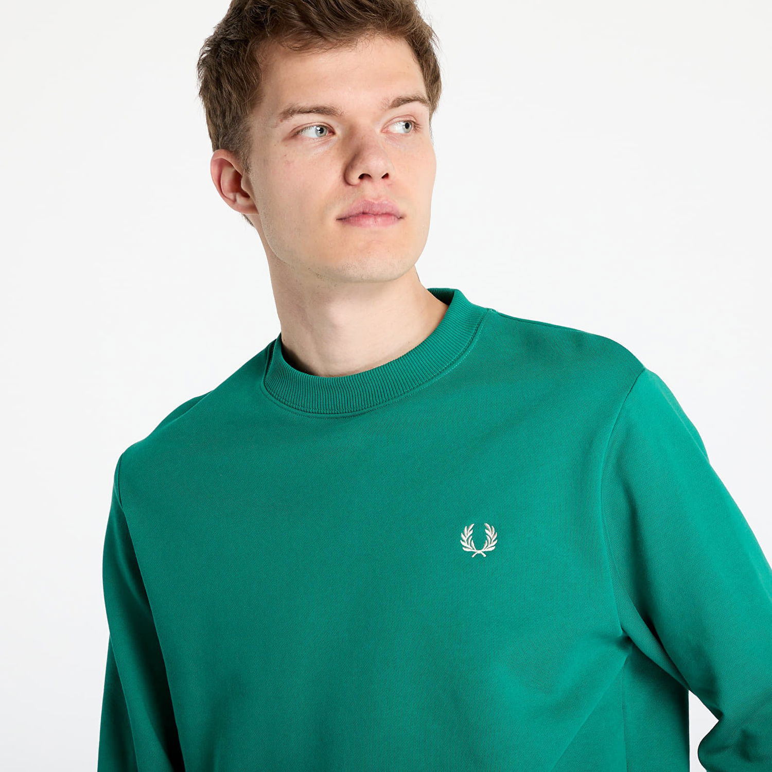 Sveter Fred Perry Fred Perry Crew Neck Sweatshirt Zelené | M7535 X87, 1