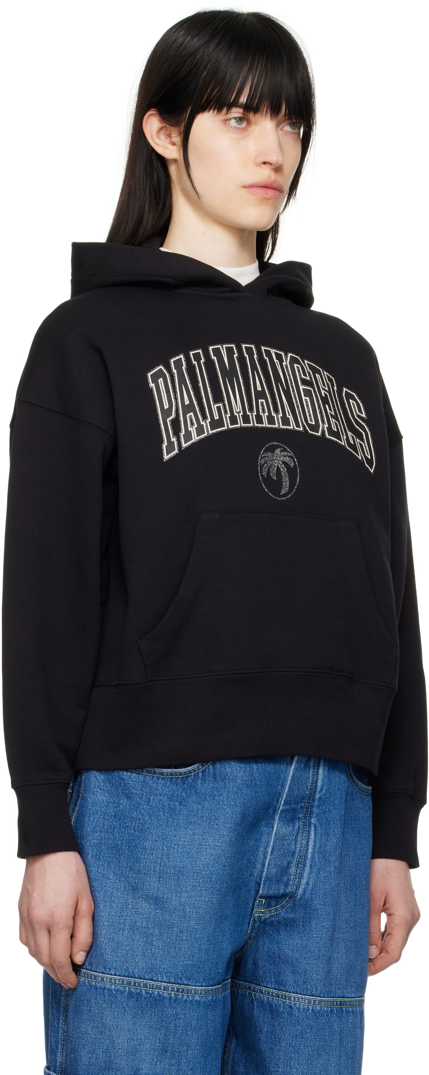 Mikina Palm Angels Palm Angels College Hoodie Čierna | PWBB023S25FLE001100B, 1