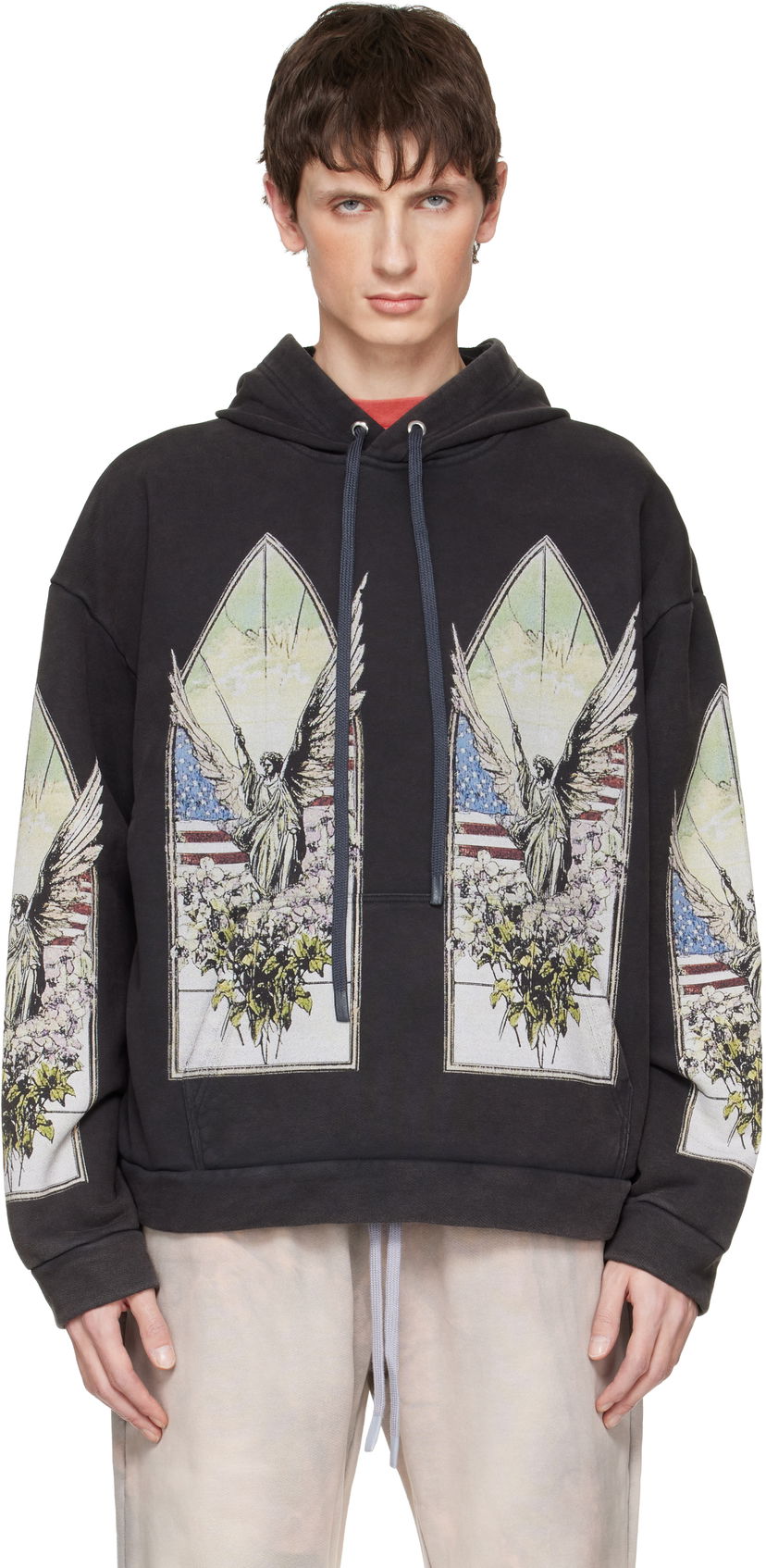 Mikina Who Decides War Demo Stained-Glass Angel Print Hoodie Čierna | 1110100002FW25