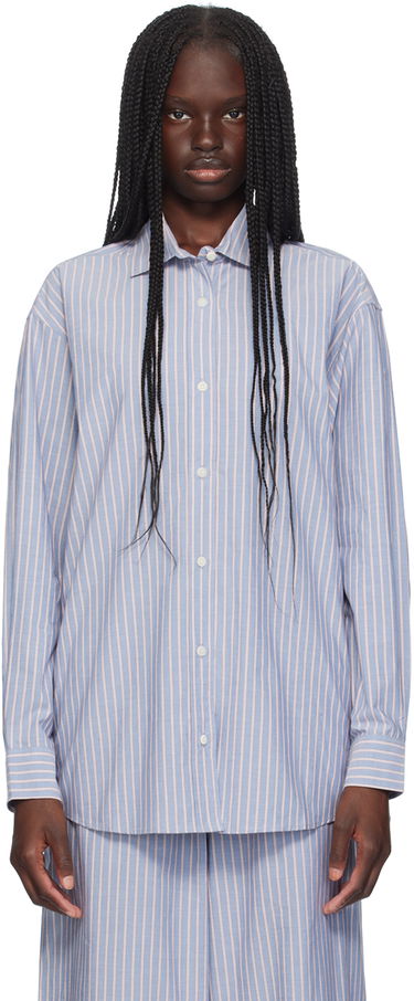 Košeľa Baserange Baserange Ole Striped Long Sleeve Shirt Modrá | SHOL-PO-AU24, 0