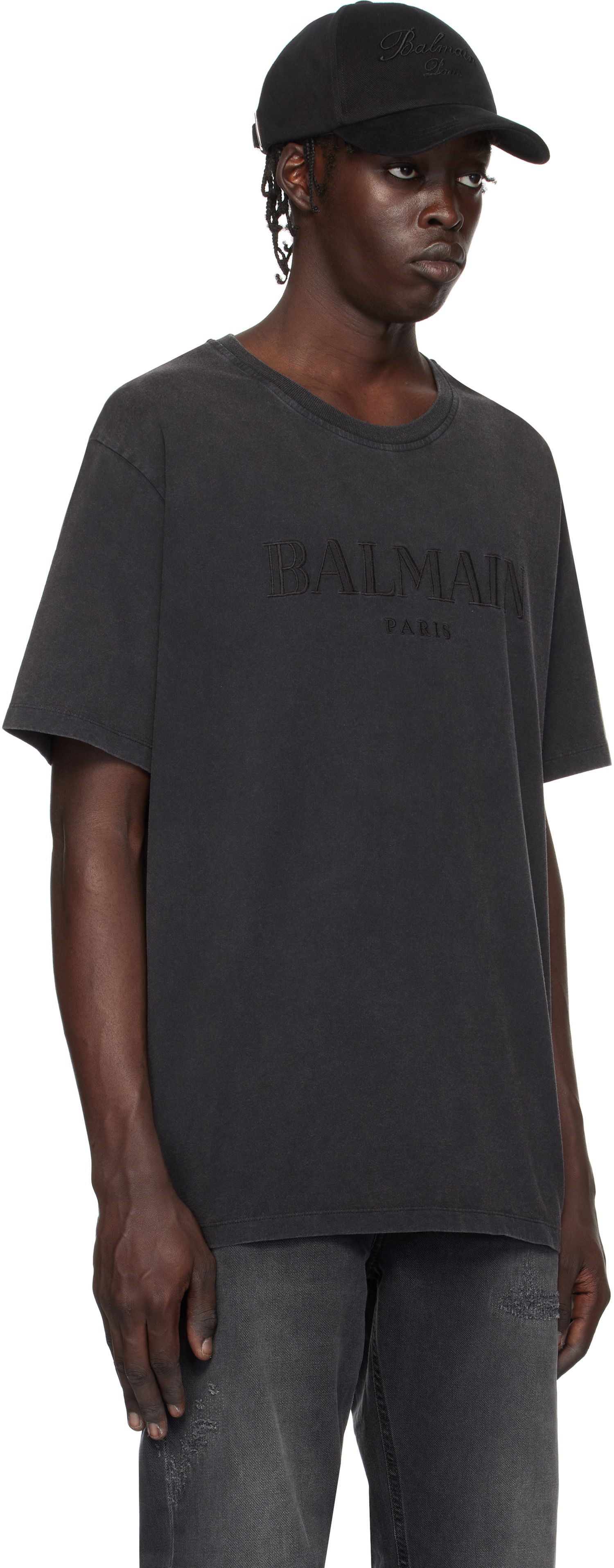 Tričko Balmain Loose Vintage Embroidery T-Shirt Čierna | DH1EG010BC72, 1