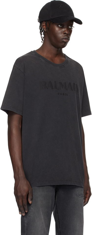Tričko Balmain Loose Vintage Embroidery T-Shirt Čierna | DH1EG010BC72, 1