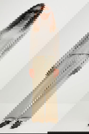 Sveter Maison Margiela MM6 Maison Margiela Cropped Wool Turtleneck Sweater Béžová | S52HA0296.M13133.806M, 4