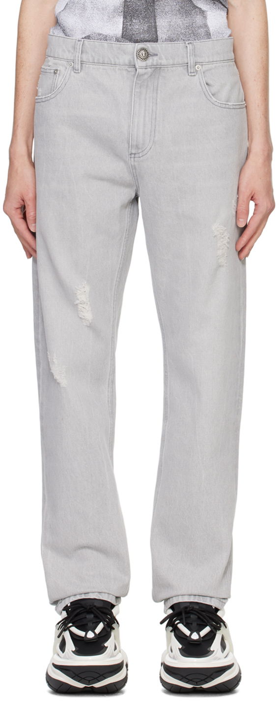 Džínsy Balmain Regular Jeans Šedá | DH0MI043DF12, 0