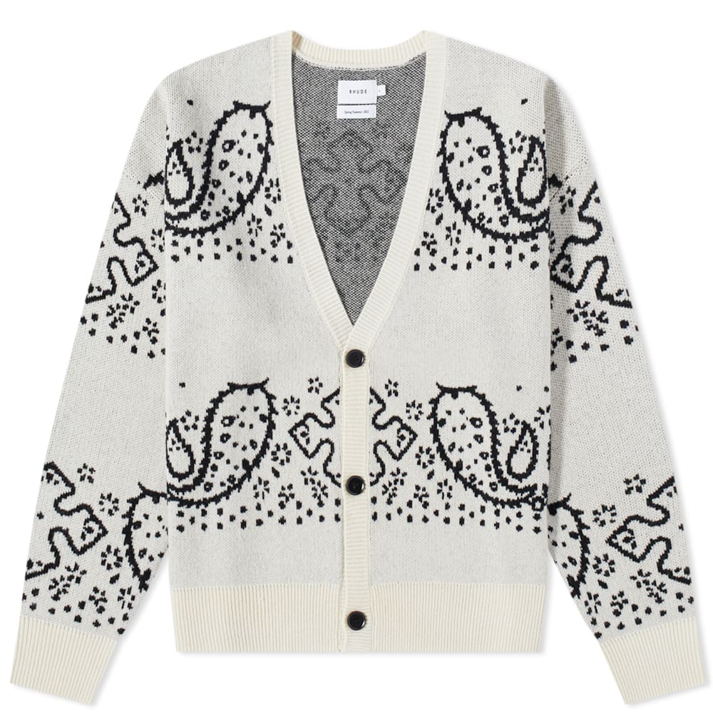 Sveter Rhude Bandana Stripe Cardigan Béžová | RHSS22CA01037422, 0