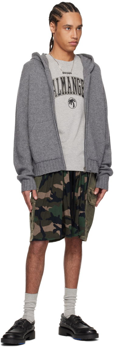 Sveter Palm Angels Palm Angels Knit Zip Hoodie Šedá | PMHU023S25KNI0010803, 3