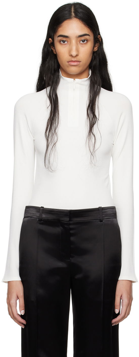 Body The Row Long Sleeve Fitted Turtleneck Top Biela | 8137-Y674, 0