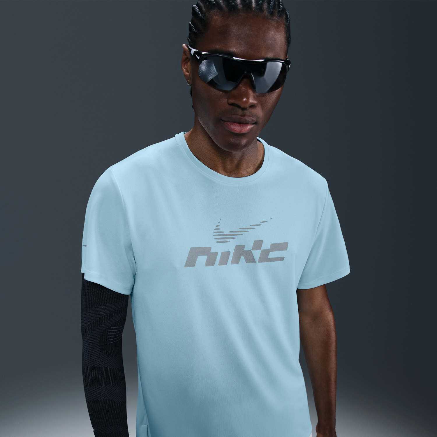 Tričko Nike Miler Flash Dri-FIT UV Short-Sleeve Running T-Shirt Modrá | IB4127-474, 0