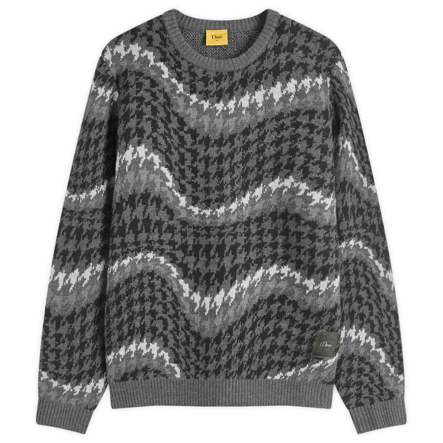 Sveter Dime Houndstooth Knit Sweater Šedá | DIMEHO247COA, 0