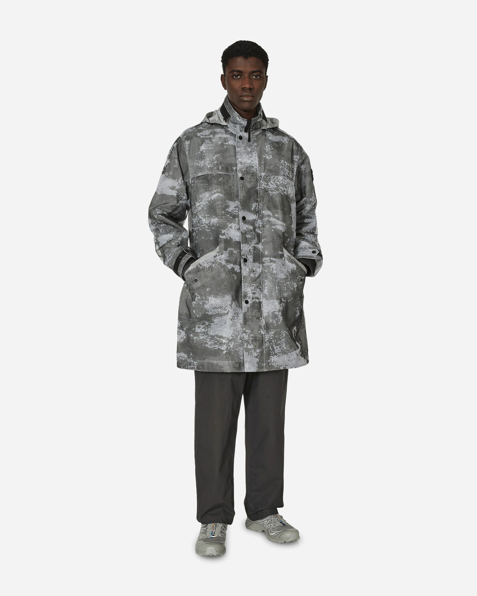 Dissolving Grid Camo Mesh Nylon Coat