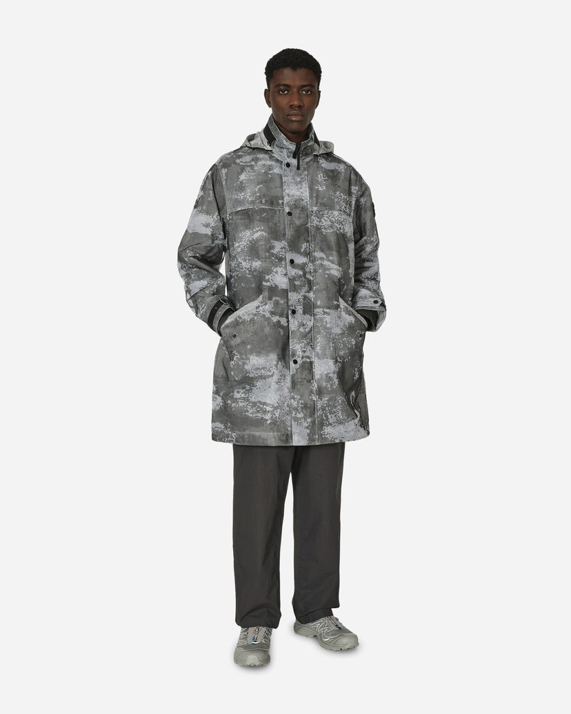 Kabáty Stone Island Dissolving Grid Camo Mesh Nylon Coat Šedá | 801571199 V0064