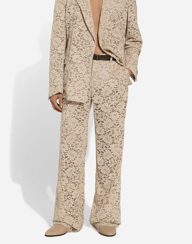 Nohavice Dolce & Gabbana Dolce & Gabbana Cordonetto Lace Pants Béžová | GP07CTHLMGEM9478, 3