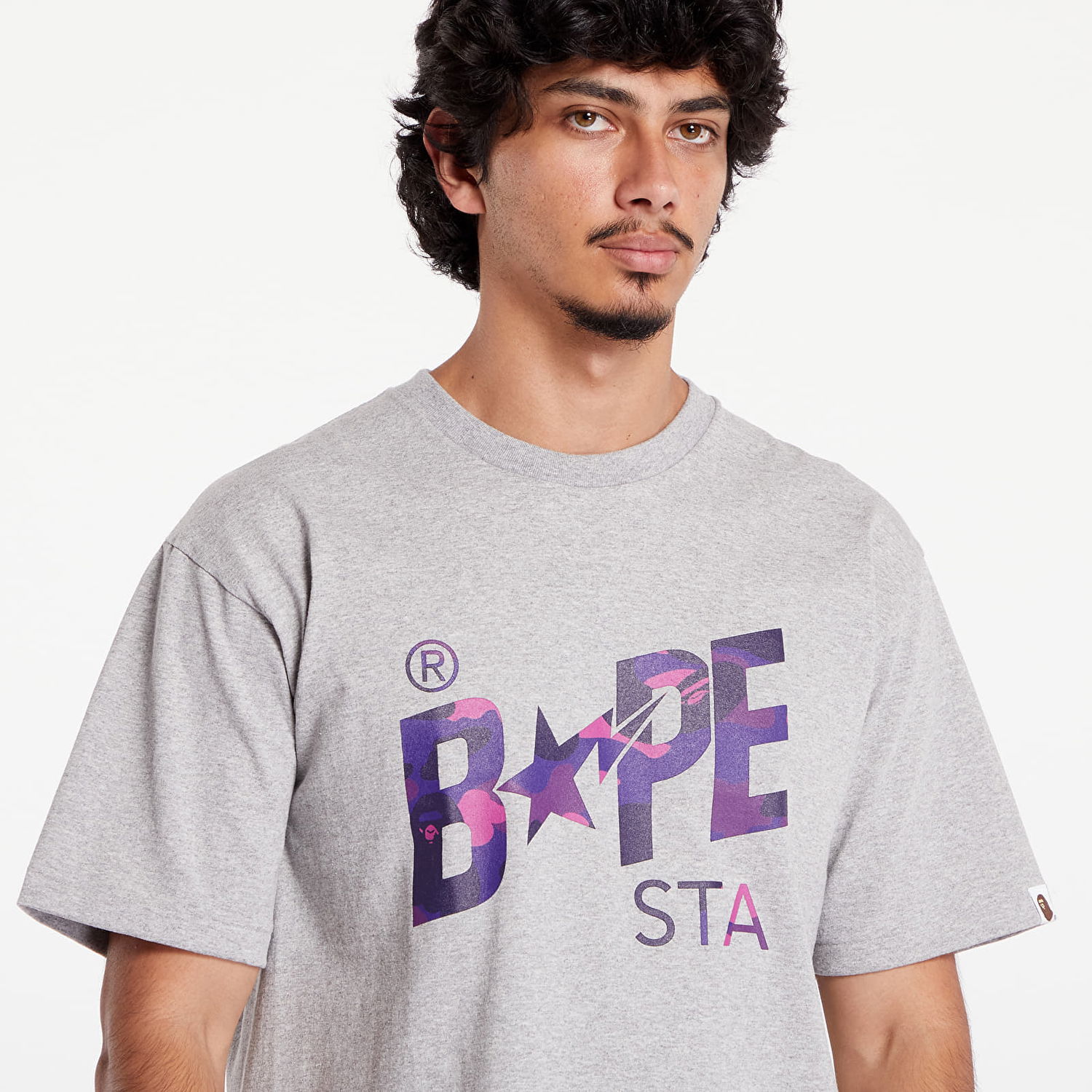 Tričko BAPE A BATHING APE Color Camo Bape Sta Logo Tee Gray Šedá | 001TEK301021M GRA, 1