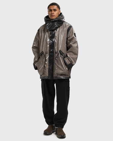 Parka Stone Island Short Hooded Parka with Grid Pattern and Contrast Panels Rôznofarebný | K2S154100079S0237.V0061, 1