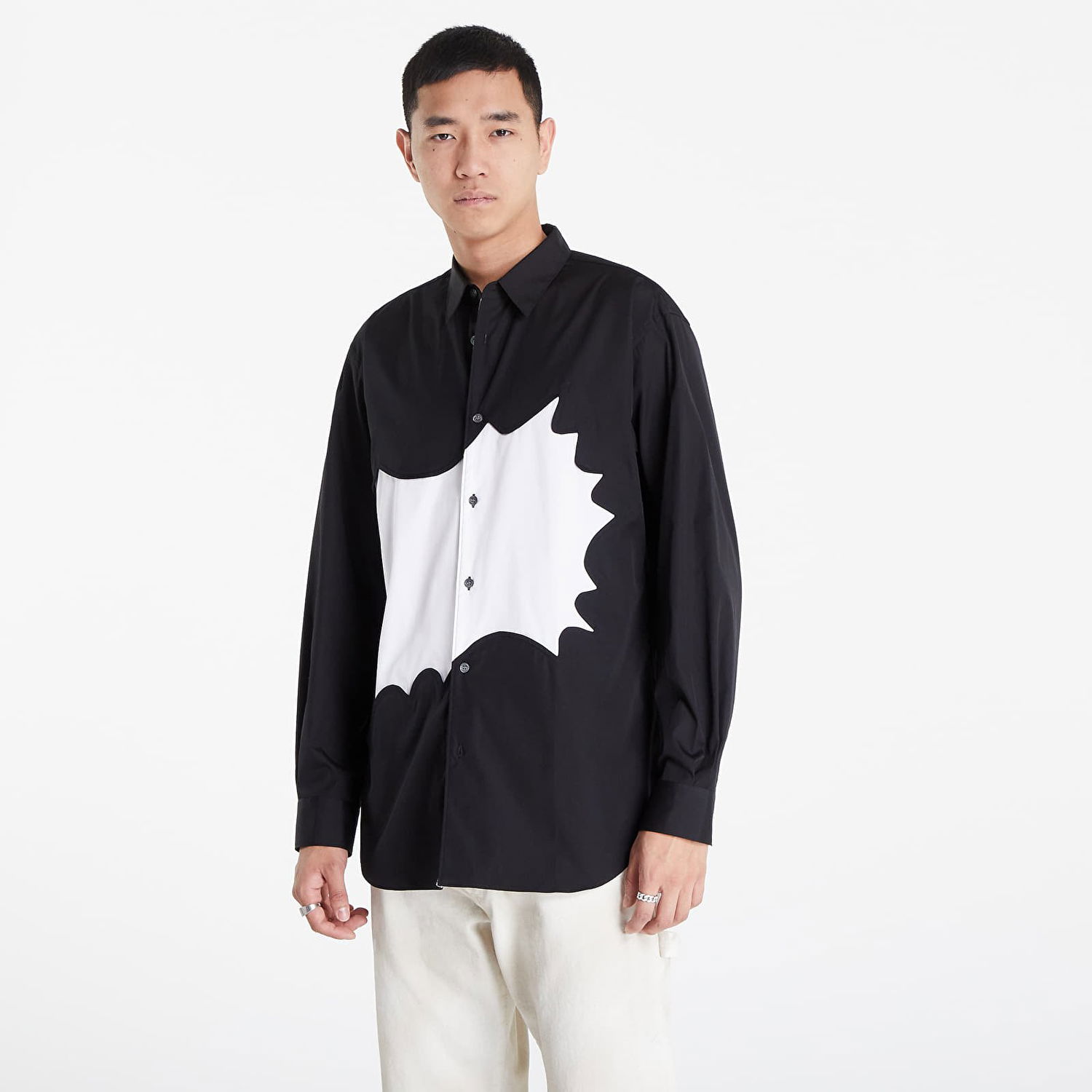 Košeľa Comme des Garçons SHIRT Poplin Cotton Shirt Čierna | FI-B001 black, 0