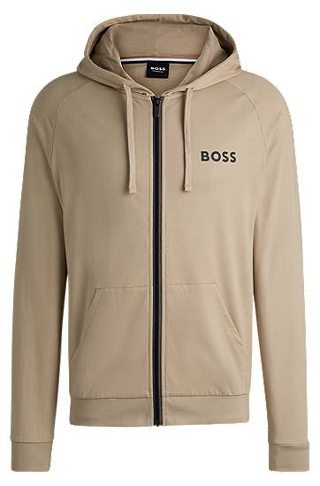 Mikina BOSS BOSS Cotton-Terry Zip-Up Hoodie Béžová | 50535830, 0