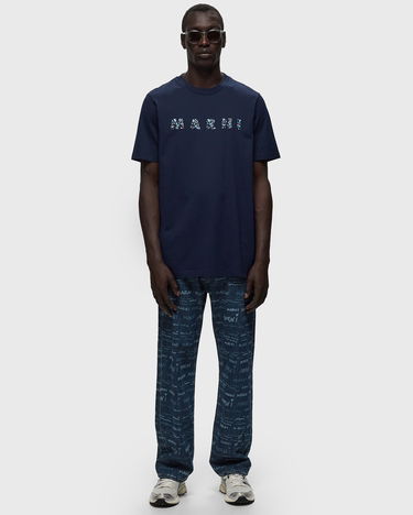 Tričko Marni Printed T-Shirt Navy | HUMU0198PQ USCW21, 1