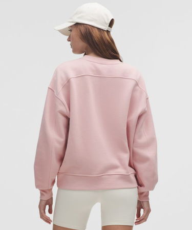 Mikina lululemon Perfectly Oversized Fleece Crew Logo - Size L Ružová | prod20001239, 2