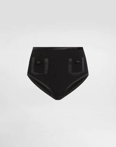 Nohavičky Dolce & Gabbana Dolce & Gabbana High-Waisted Wool Panties Čierna | FTC99TFU2TZN0000, 0