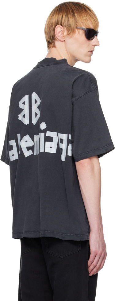 Tričko Balenciaga Balenciaga Tape Type T-Shirt Čierna | 764235TRVK1, 2