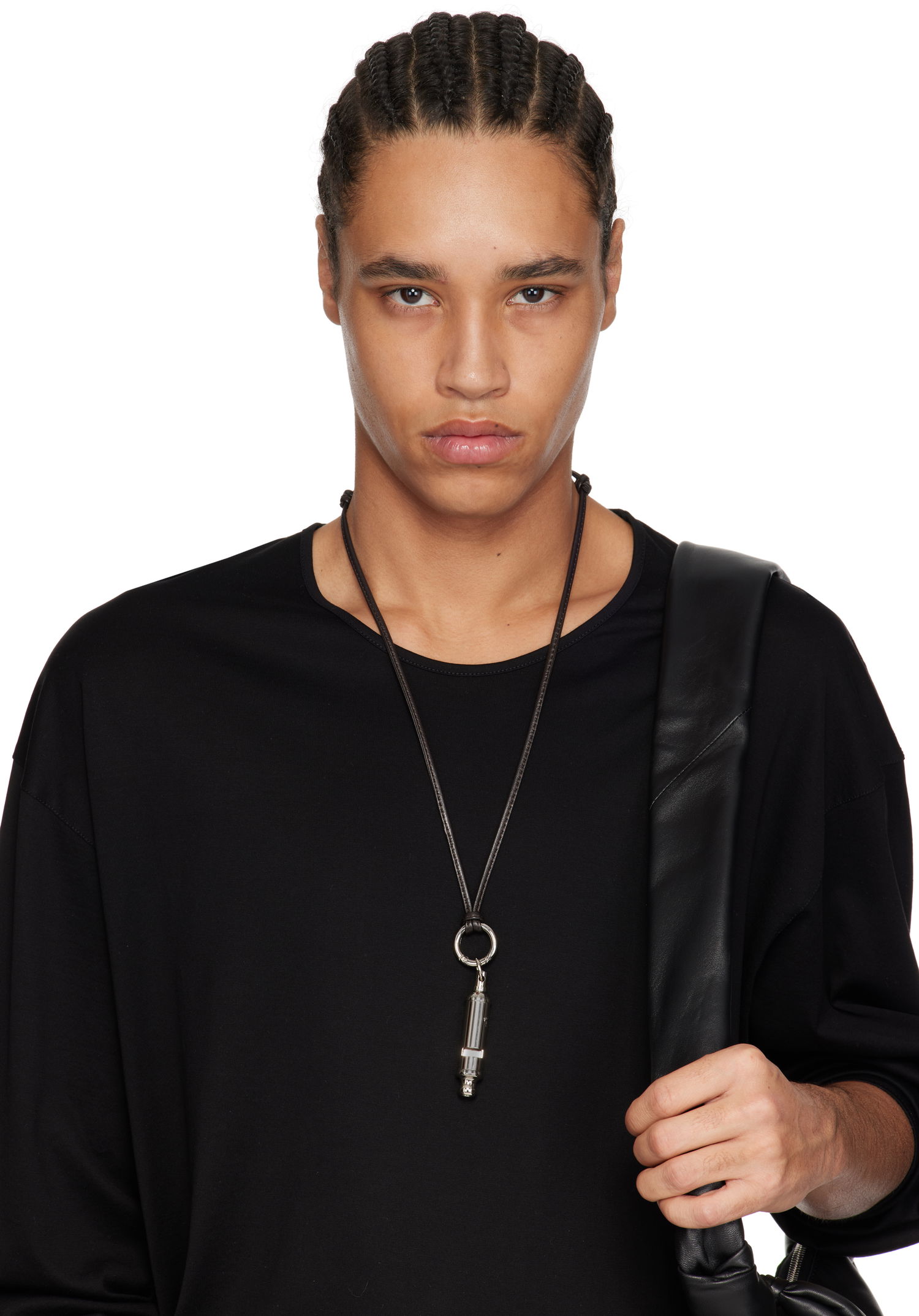 Náhrdelník LEMAIRE Lemaire ACME Edition Whistle Leather Necklace Čierna | AC1202 LO036, 1