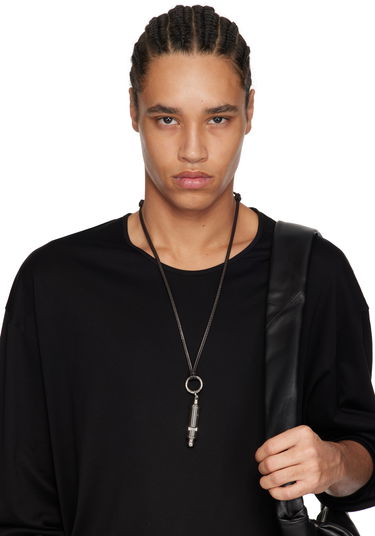 Náhrdelník LEMAIRE Lemaire ACME Edition Whistle Leather Necklace Čierna | AC1202 LO036, 1