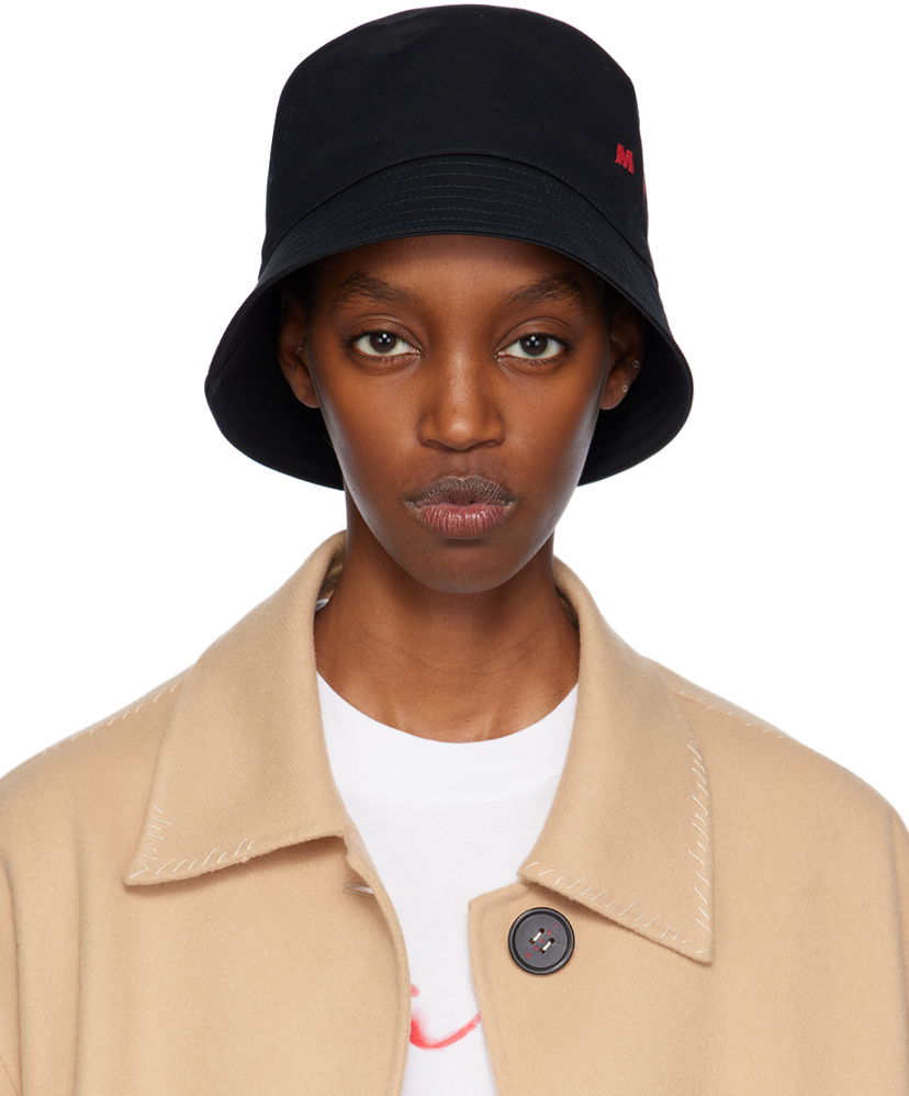 Klobúk Marni Embroidered Logo Bucket Hat Čierna | CLZC0110S0 UTC311