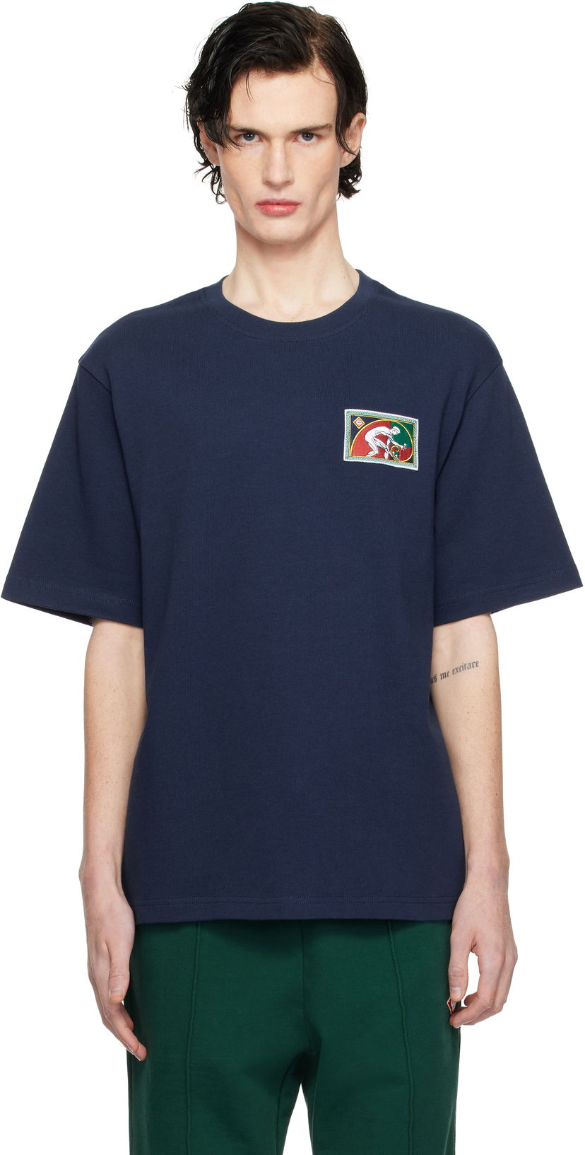 Tričko Casablanca Fibonacci Patch T-Shirt Navy | MPS25-JTS-027-03