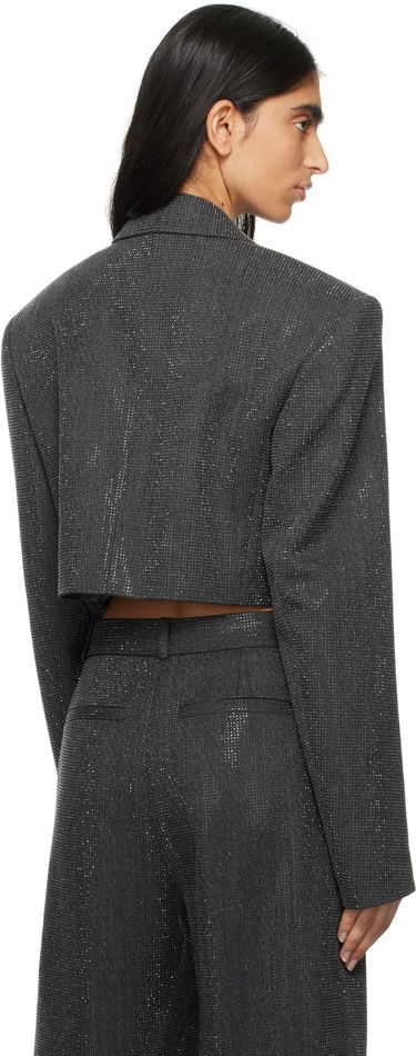 Bunda Alexander Wang Cropped Glitter Blazer Šedá | 1WC1252619, 2