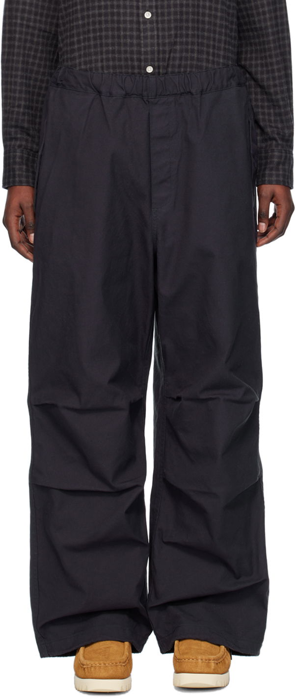 Nohavice BAPE Embroidered Trousers Navy | 001PTJ802004L, 0
