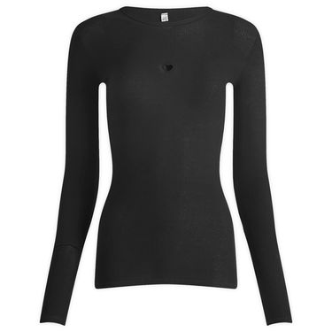 Tričko Baserange Heart Cutout Ribbed Long Sleeve T-Shirt Čierna | TOHLS-RB-000-Black, 0