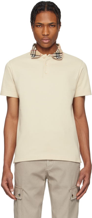 Polo tričko Burberry Burberry Check Collar Cotton Polo Béžová | 8103864, 0