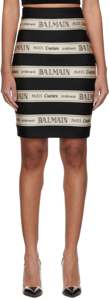 Sukňa Balmain Balmain Jacquard Miniskirt Čierna | EF1LC245JJ95, 0