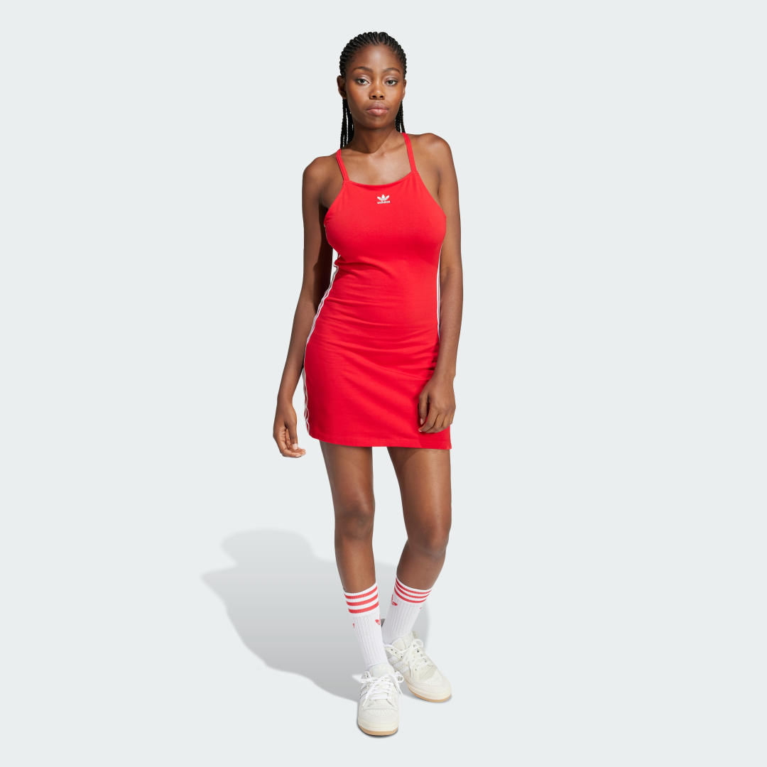 Šaty adidas Originals 3-Stripes Mini Dress Červená | IR8128, 0