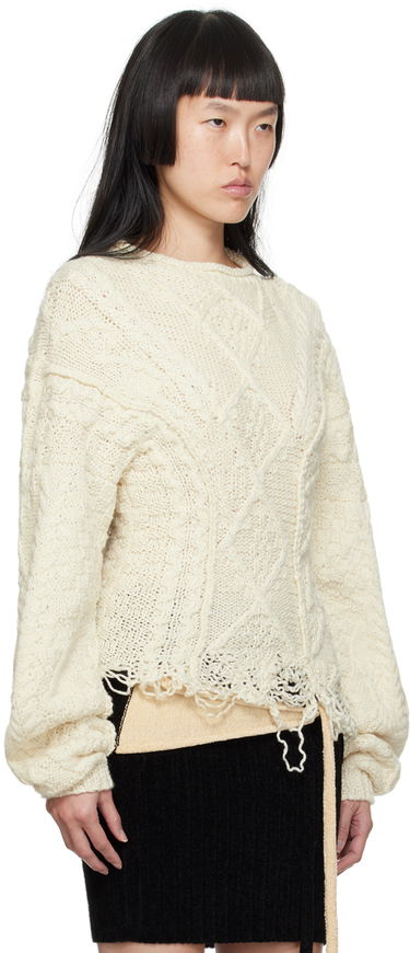 Sveter Ottolinger Ottolinger Deconstructed Cable Knit Sweater Biela | 706501, 1