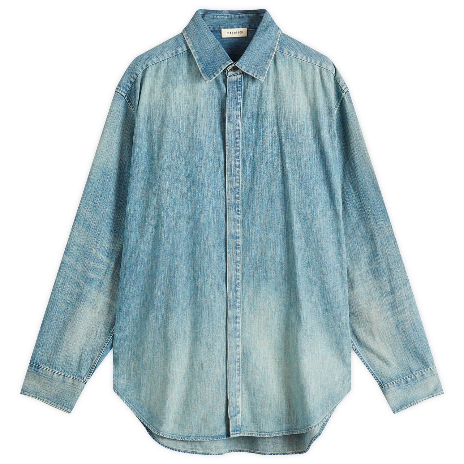 Košeľa Fear of God Fear Of God Button Up Denim Shirt, Size Large Modrá | FGE250-5011DNM-436, 1