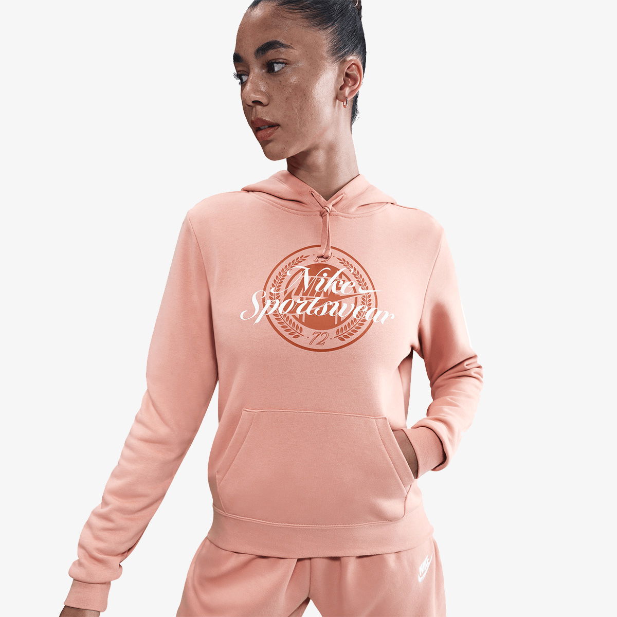 Mikina Nike Sportswear Club Fleece Pullover Hoodie Ružová | IH8496-688, 1