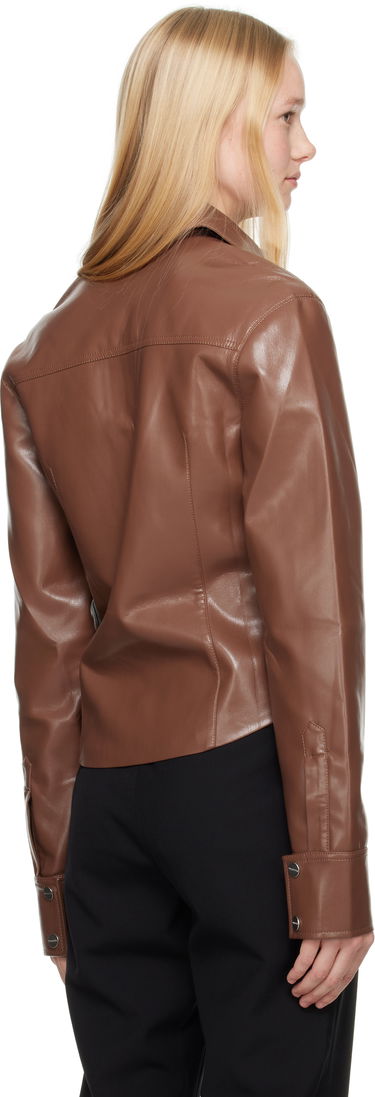 Košeľa Nanushka Nanushka Bogna Vegan Leather Shirt Hnedá | NW25SSJK21275, 2