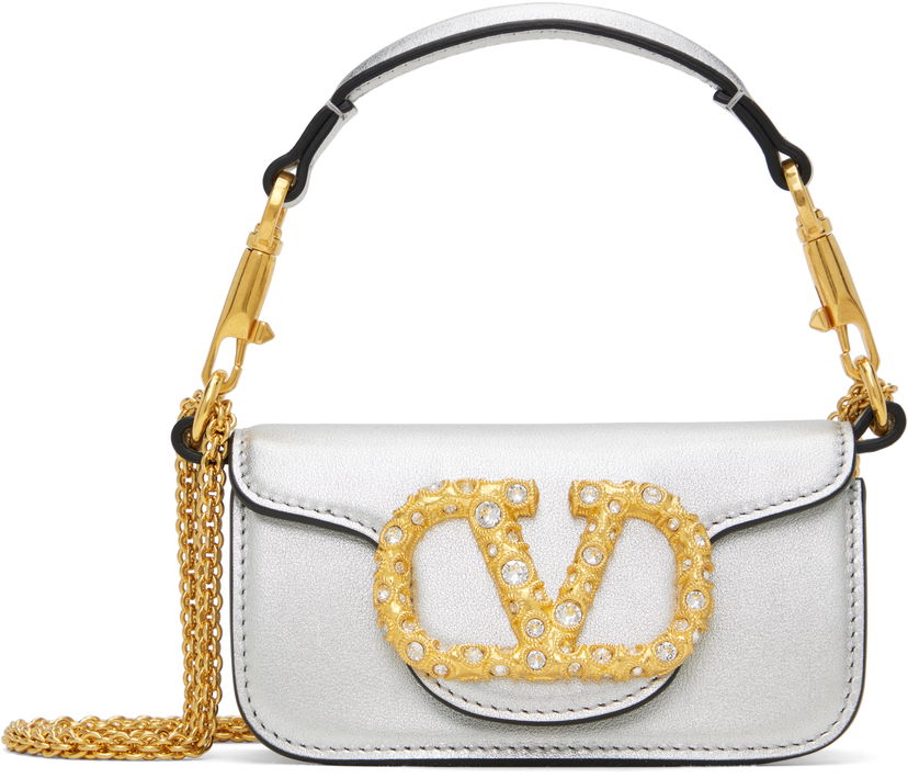 Kabelka Valentino Valentino Garavani Locò Micro Bag Metalická | 6W2P0Z28LNK